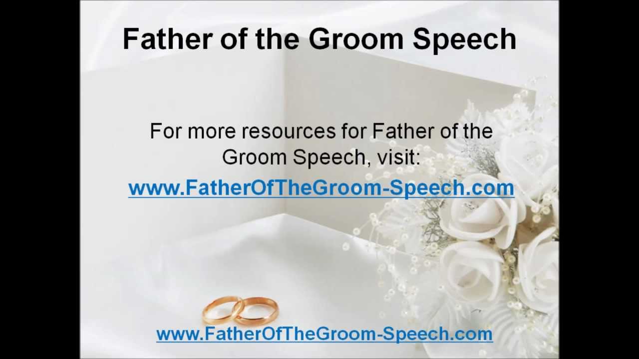 Free Father of the Groom Speech Examples