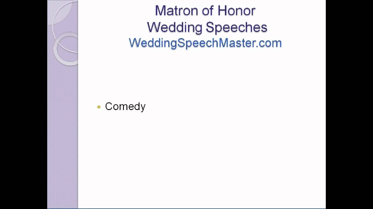 Matron of Honor Wedding Speech Tips