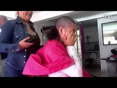 Amazing Hairstyles    Headshave in a pink cape   New Video