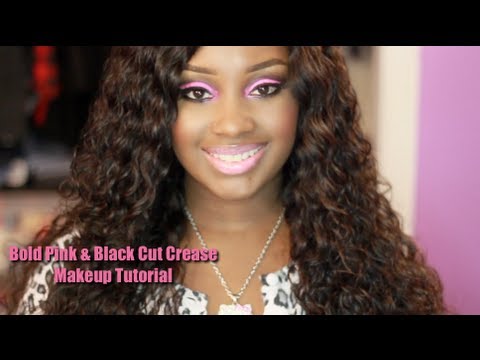 Makeup Tutorial | BOLD Pink & Black Cut Crease (Full Makeover)