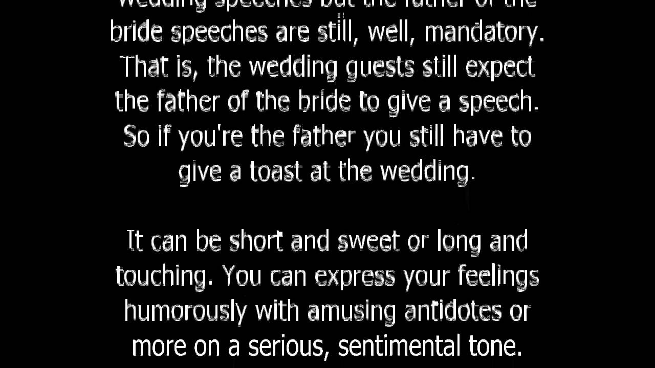 Father of the bride wedding speech tips